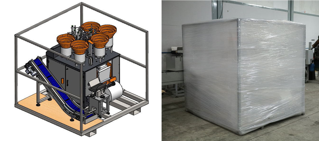 Contadora e empacotadora mini embalada