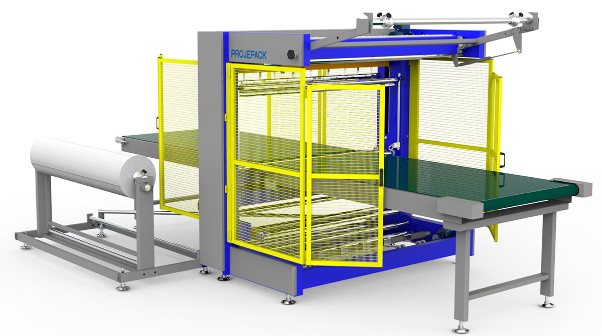 Máquina envolvedora orbital de película estirable automática